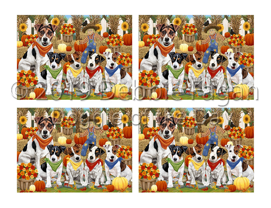 Fall Festive Harvest Time Gathering Jack Russell Dogs Placemat