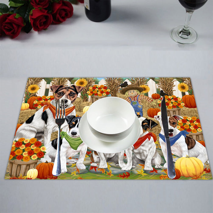 Fall Festive Harvest Time Gathering Jack Russell Dogs Placemat