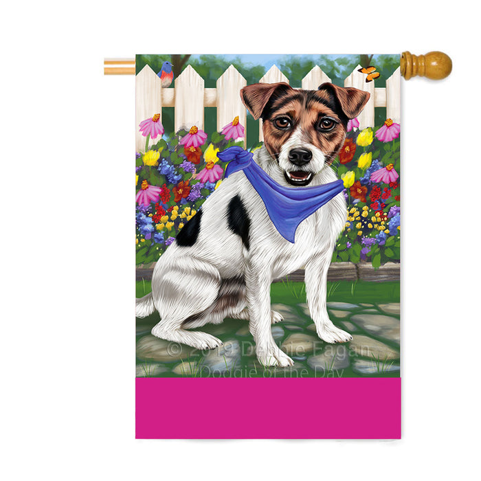 Personalized Spring Floral Jack Russell Dog Custom House Flag FLG-DOTD-A62947