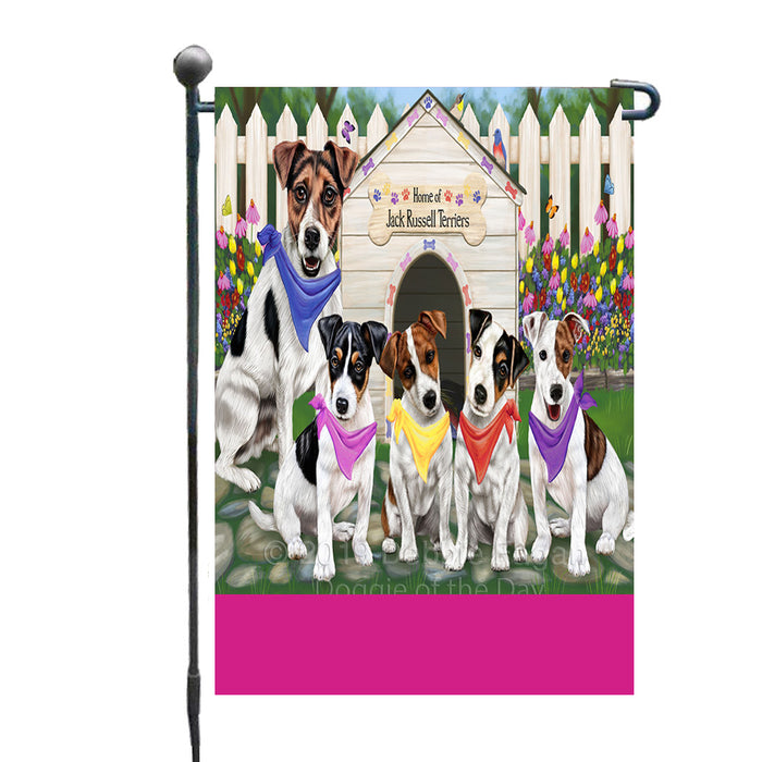 Personalized Spring Dog House Jack Russell Dogs Custom Garden Flags GFLG-DOTD-A62892