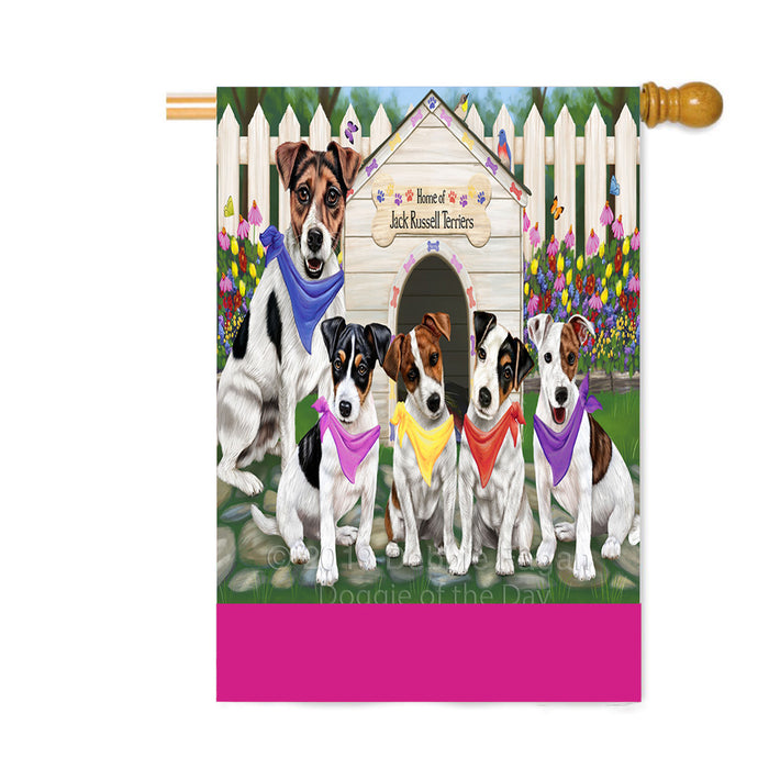 Personalized Spring Dog House Jack Russell Dogs Custom House Flag FLG-DOTD-A62948