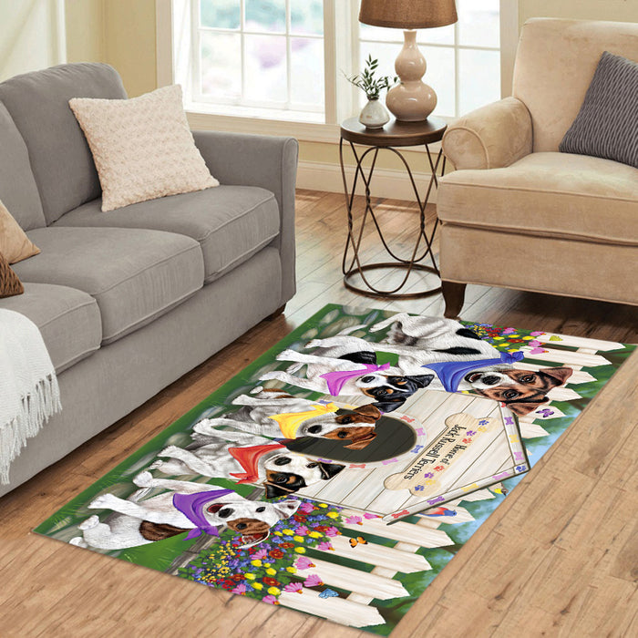 Spring Dog House Jack Russell Dogs Area Rug