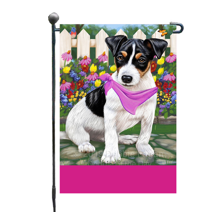Personalized Spring Floral Jack Russell Dog Custom Garden Flags GFLG-DOTD-A62894