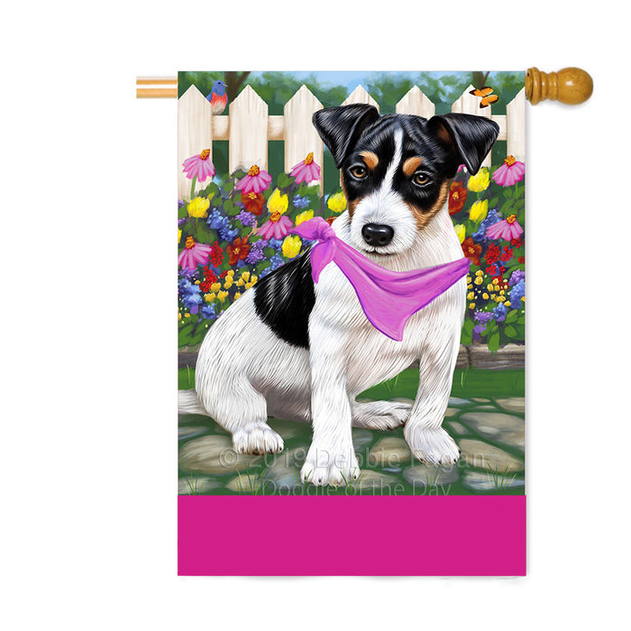 Personalized Spring Floral Jack Russell Dog Custom House Flag FLG-DOTD-A62950