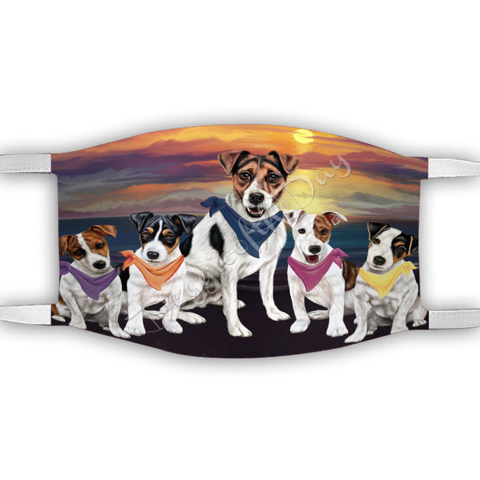 Family Sunset Jack Russell Dogs Face Mask FM49212