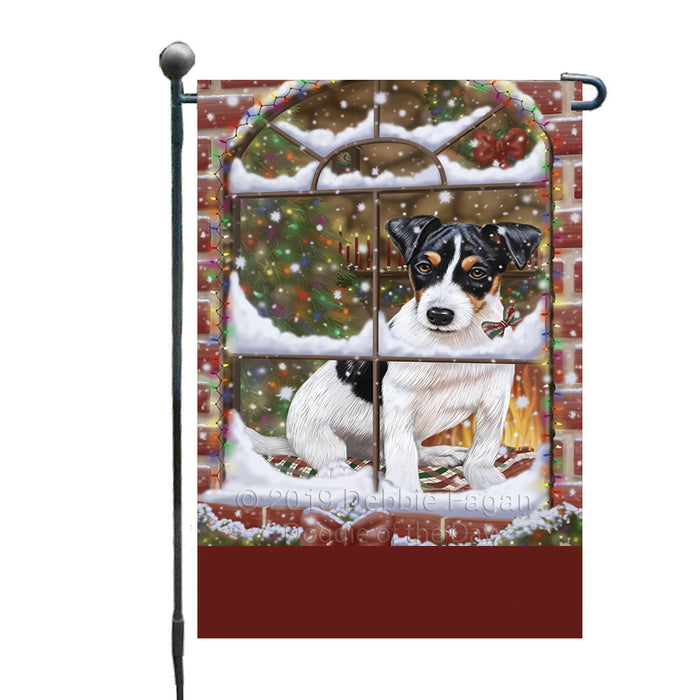 Personalized Please Come Home For Christmas Jack Russell Dog Sitting In Window Custom Garden Flags GFLG-DOTD-A60172