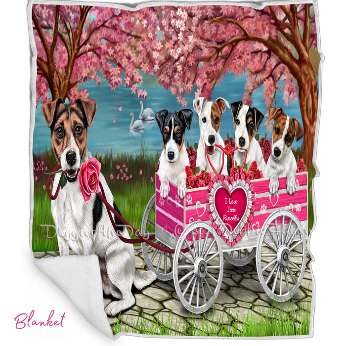 Mother's Day Gift Basket Jack Russell Dogs Blanket, Pillow, Coasters, Magnet, Coffee Mug and Ornament
