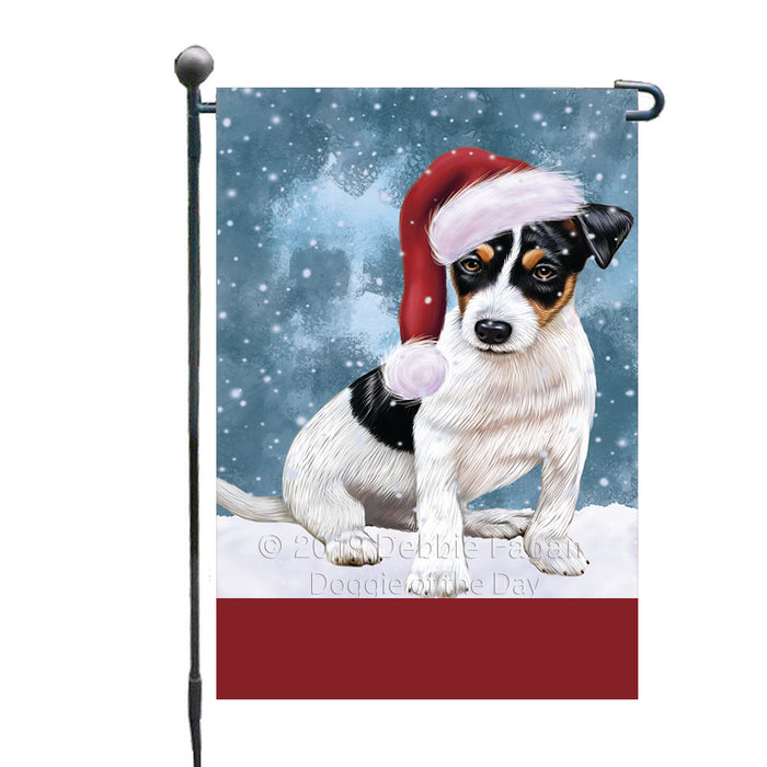 Personalized Let It Snow Happy Holidays Jack Russell Dog Custom Garden Flags GFLG-DOTD-A62362