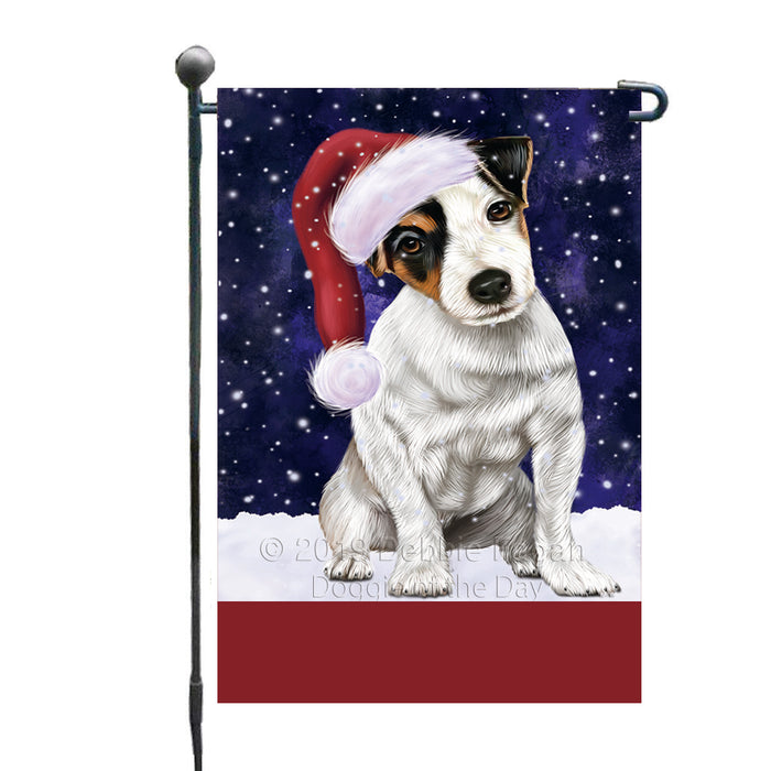 Personalized Let It Snow Happy Holidays Jack Russell Dog Custom Garden Flags GFLG-DOTD-A62363
