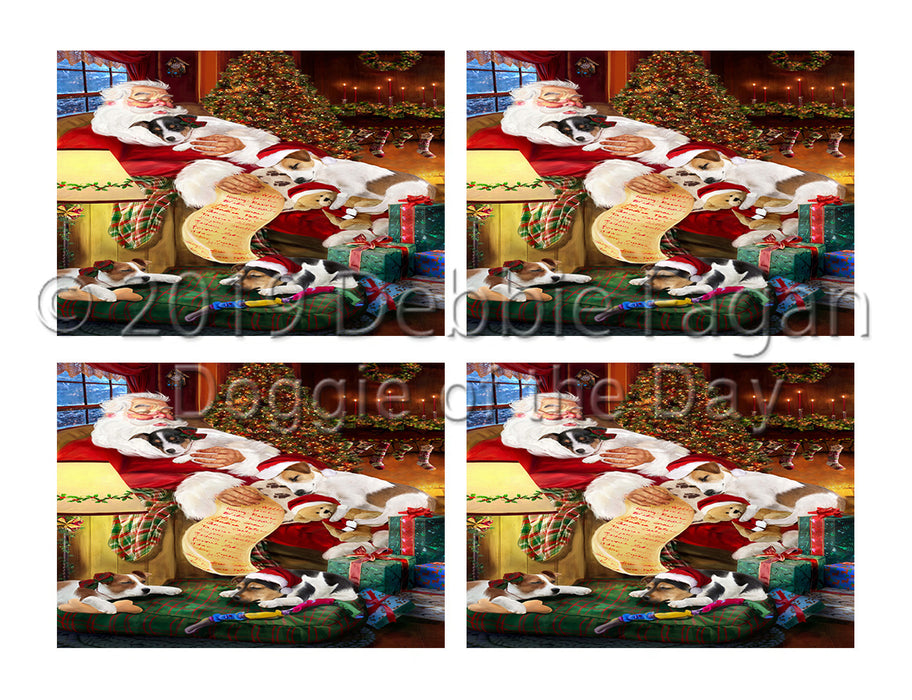 Santa Sleeping with Jack Russell Dogs Placemat
