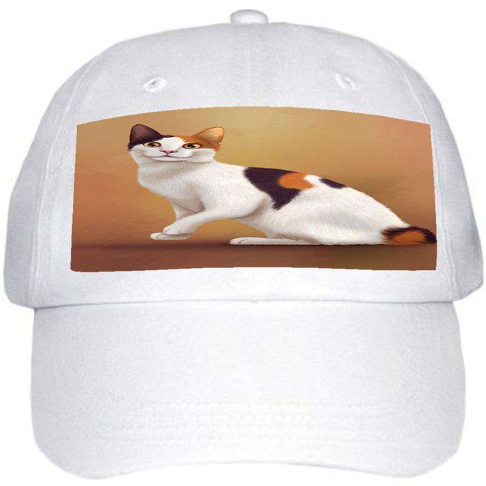 Japanese Bobtail Cat Ball Hat Cap Off White