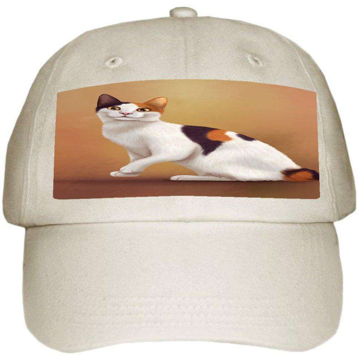 Japanese Bobtail Cat Ball Hat Cap Off White