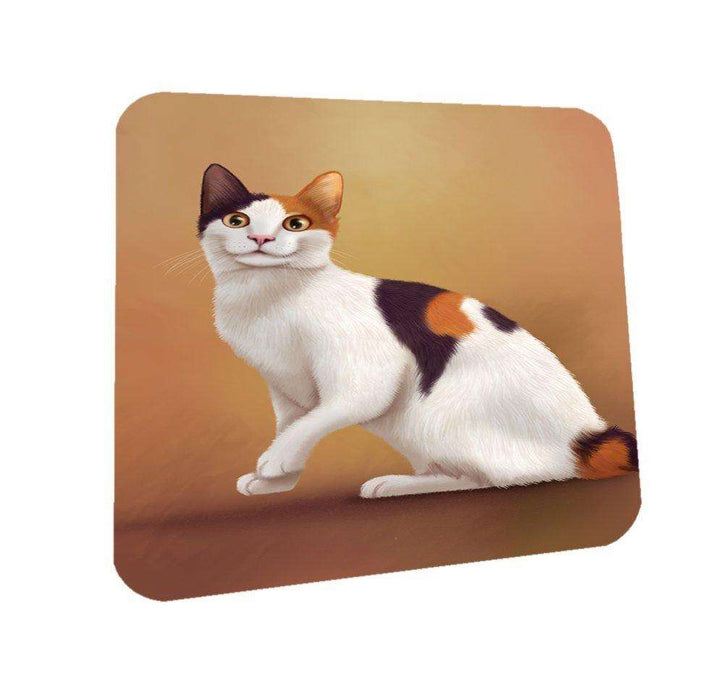Japanese Bobtail Cat Coasters Set of 4