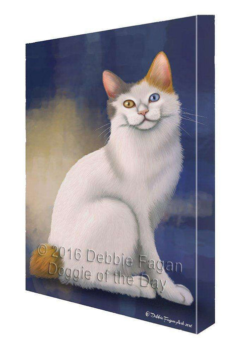 Japanese Bobtail Cat Painting Printed on Canvas Wall Art