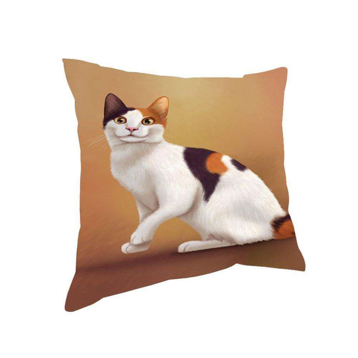 Japanese Bobtail Cat Throw Pillow