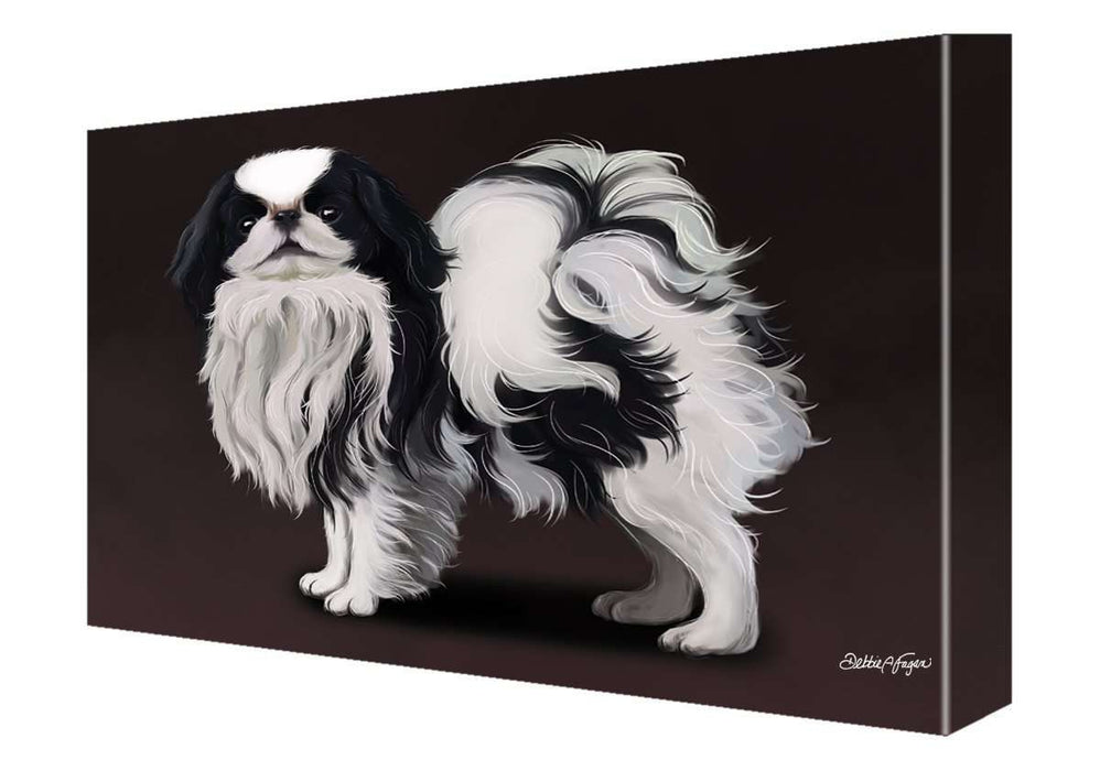 Japanese Chin Dog Painting Printed on Canvas Wall Art Signed