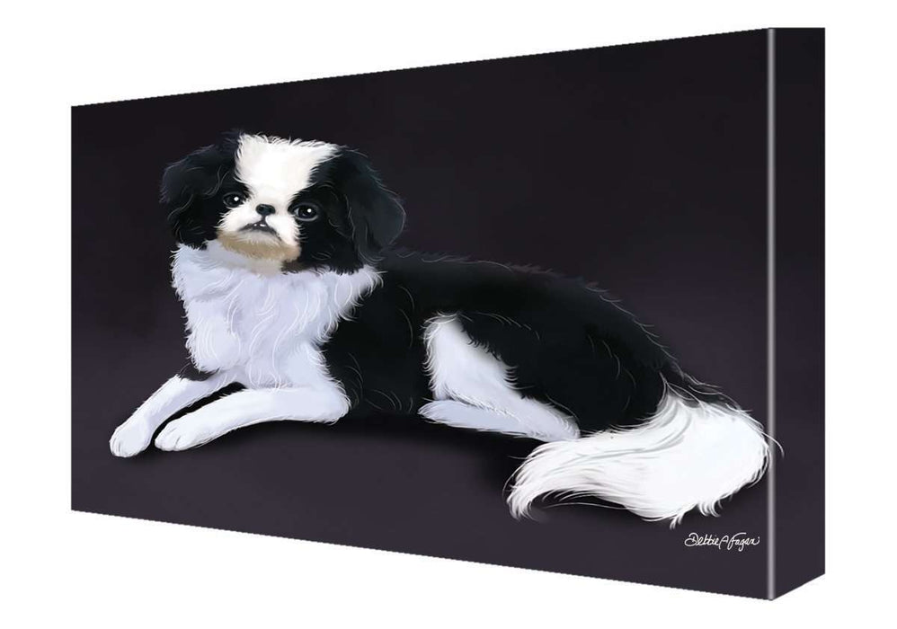 Japanese Chin Dog Painting Printed on Canvas Wall Art Signed
