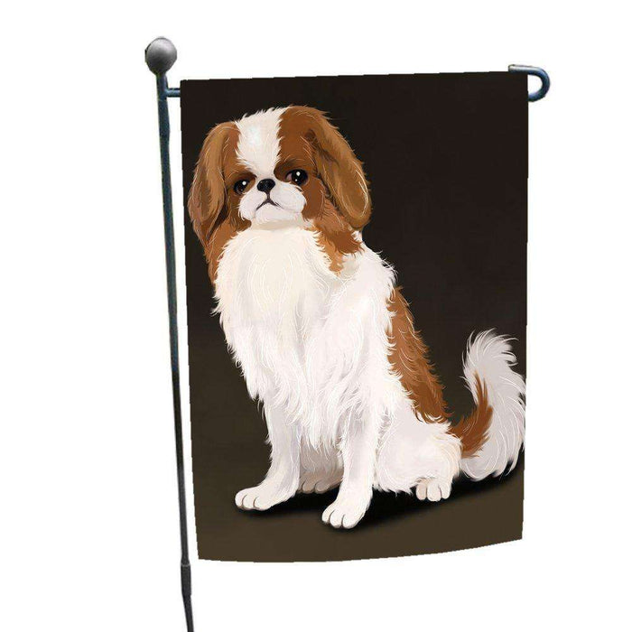 Japanese Chin Red And White Dog Garden Flag