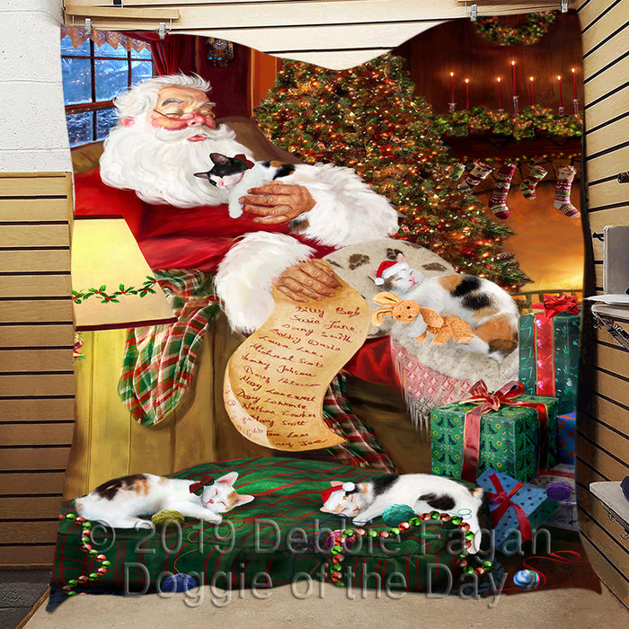 Santa Sleeping with Japanese Bobtail Cats Quilt