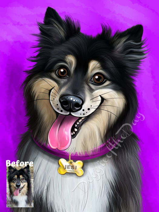 Digital Painting PERSONALIZED PET PORTRAIT! Custom Pet Dog or Cat Art