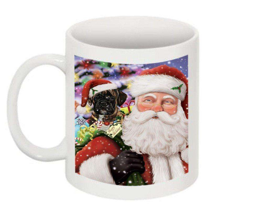 Jolly Santa Holding Boxer Christmas Mug CMG0283