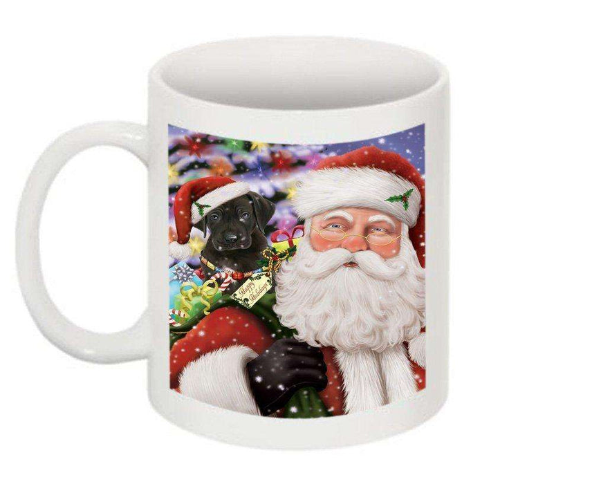 Jolly Santa Holding Great Dane Dog Christmas Mug CMG0289