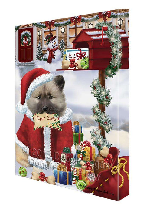 Keeshond Dog Dear Santa Letter Christmas Holiday Mailbox Canvas Print Wall Art Décor CVS99737