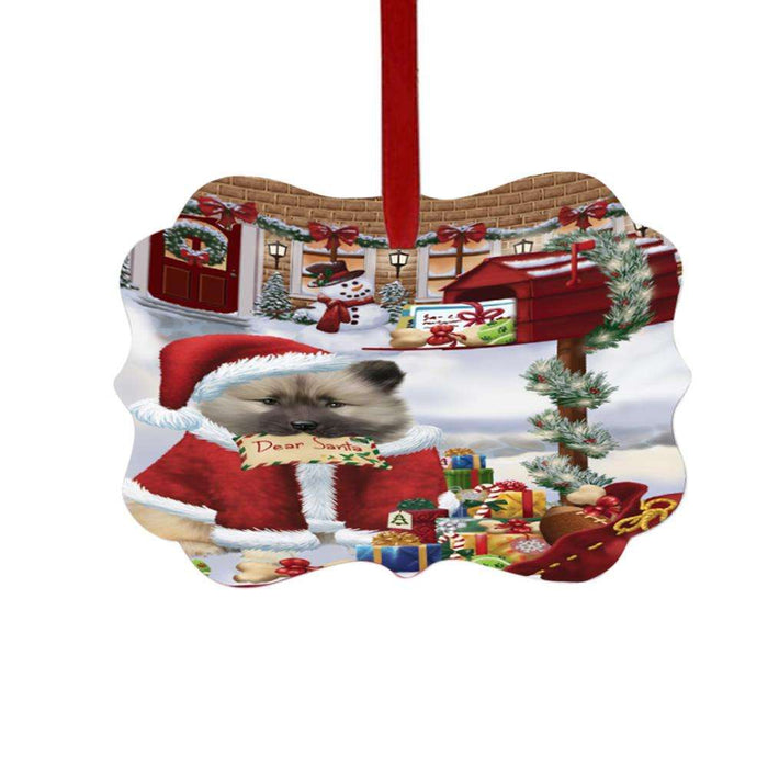 Keeshond Dog Dear Santa Letter Christmas Holiday Mailbox Double-Sided Photo Benelux Christmas Ornament LOR49056