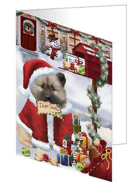 Keeshond Dog Dear Santa Letter Christmas Holiday Mailbox Handmade Artwork Assorted Pets Greeting Cards and Note Cards with Envelopes for All Occasions and Holiday Seasons GCD64658