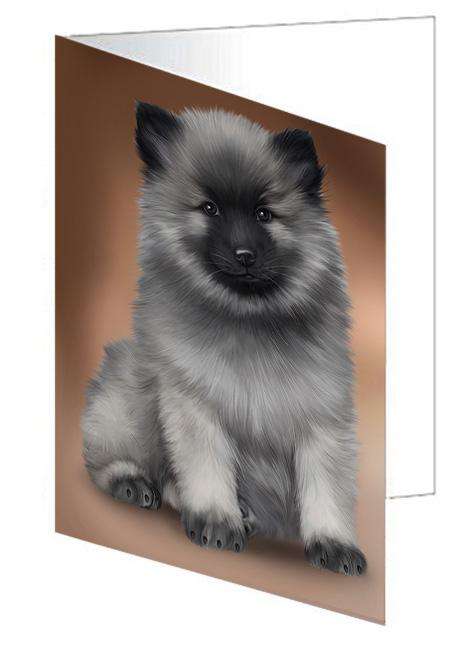 Keeshond Dog Handmade Artwork Assorted Pets Greeting Cards and Note Cards with Envelopes for All Occasions and Holiday Seasons GCD62252