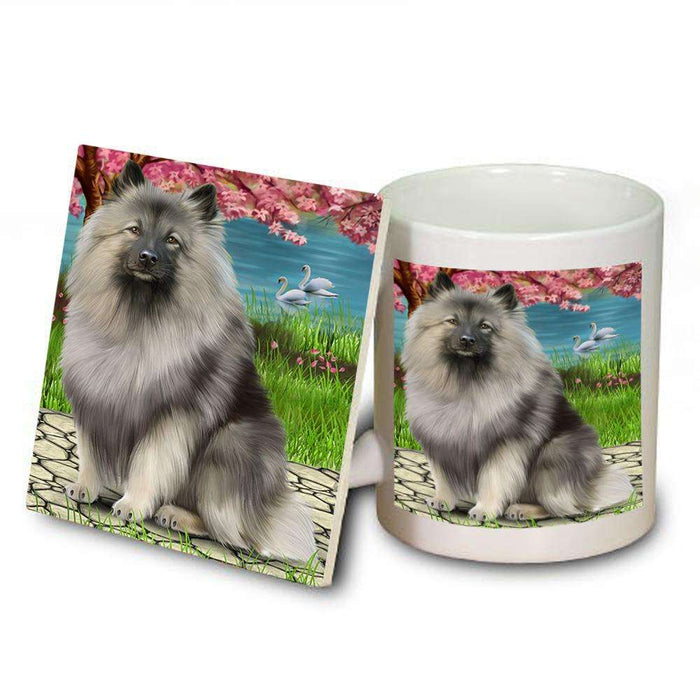 Keeshond Dog Mug and Coaster Set MUC52744