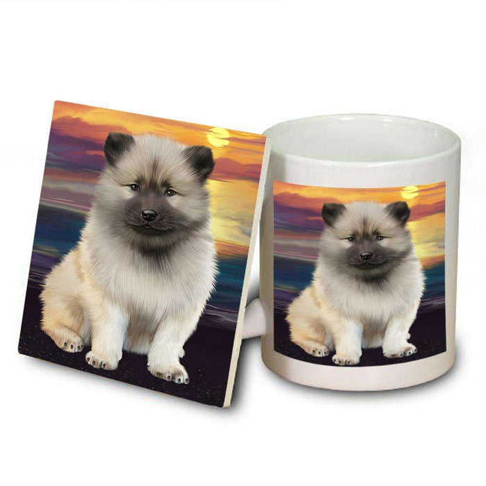 Keeshond Dog Mug and Coaster Set MUC52780