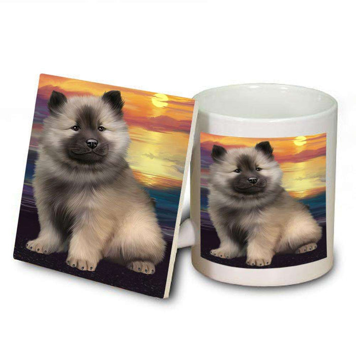 Keeshond Dog Mug and Coaster Set MUC52781