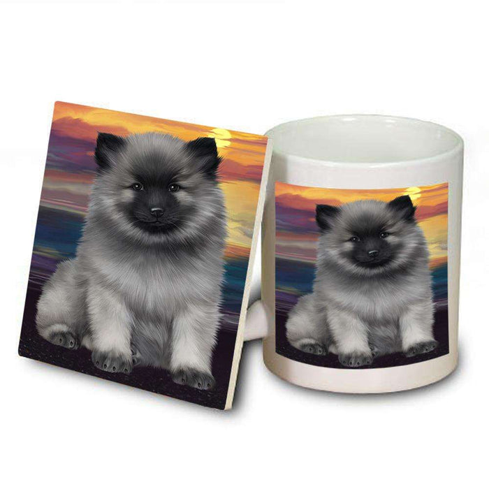 Keeshond Dog Mug and Coaster Set MUC52783