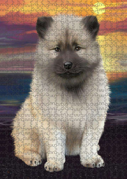 Keeshond Dog Puzzle with Photo Tin PUZL62726