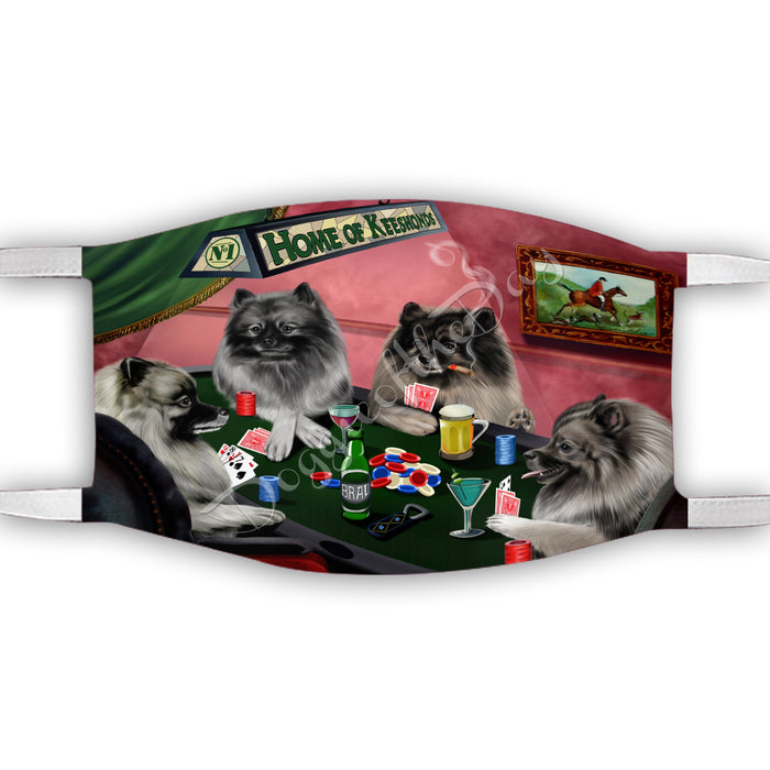 Home of Keeshond Dogs Playing Poker Face Mask FM49802