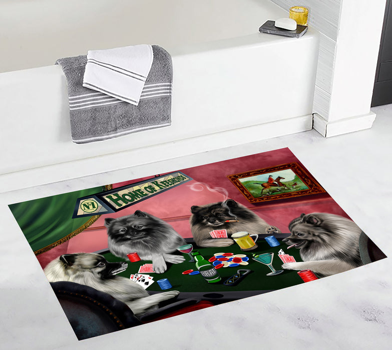 Home of  Keeshond Dogs Playing Poker Bath Mat