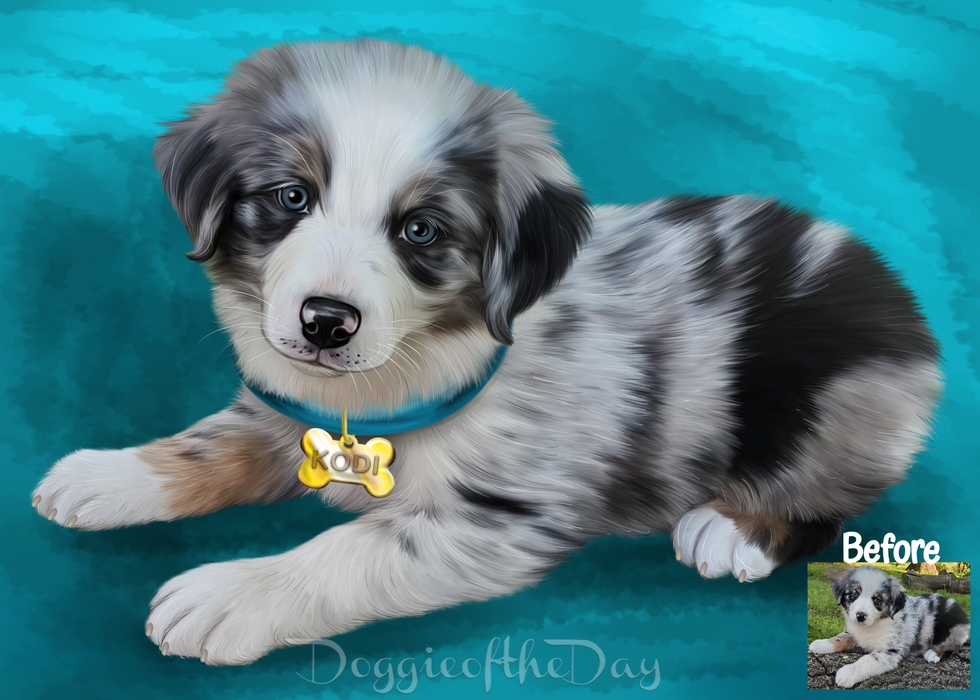 Digital Painting PERSONALIZED PET PORTRAIT! Custom Pet Dog or Cat Art