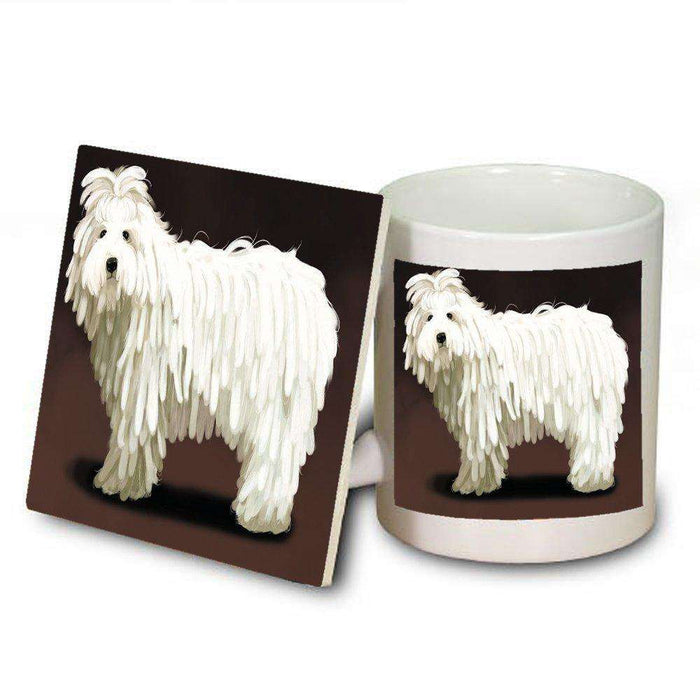 Komondor Dog Mug and Coaster Set