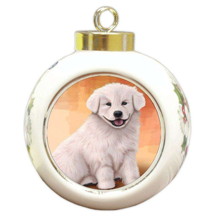 Kuvasz Dog Round Ball Christmas Ornament