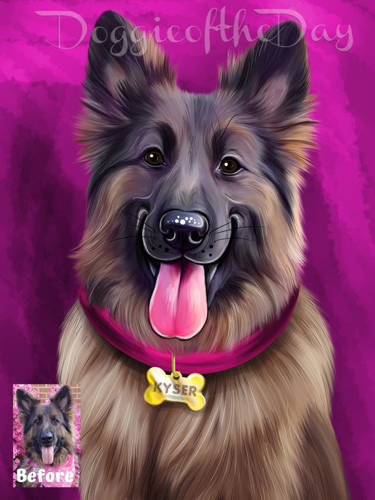 Digital Painting PERSONALIZED PET PORTRAIT! Custom Pet Dog or Cat Art