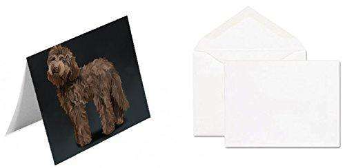 Labradoodle Brown Dog Handmade Artwork Assorted Pets Greeting Cards and Note Cards with Envelopes for All Occasions and Holiday Seasons