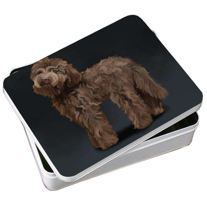 Labradoodle Brown Dog Photo Storage Tin