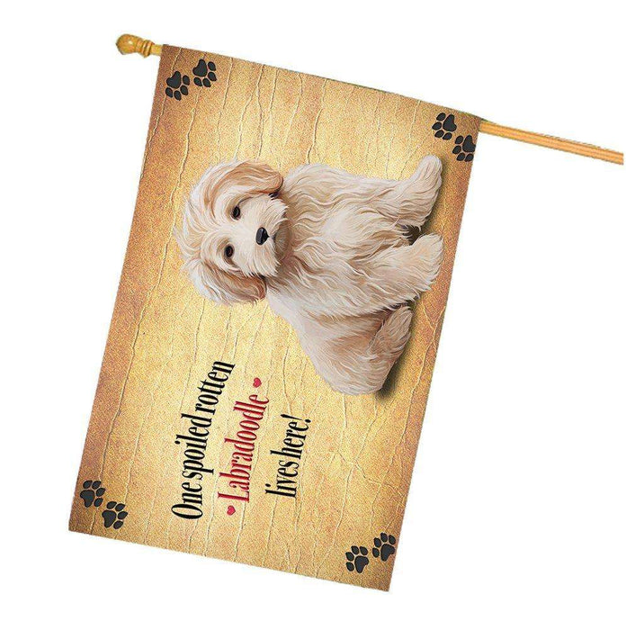Labradoodle Spoiled Rotten Dog House Flag