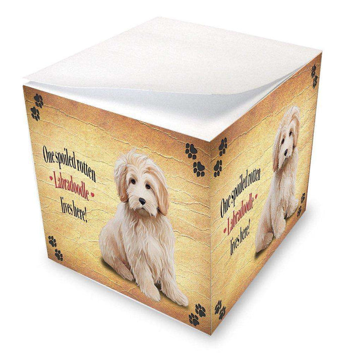 Labradoodle Spoiled Rotten Dog Note Cube