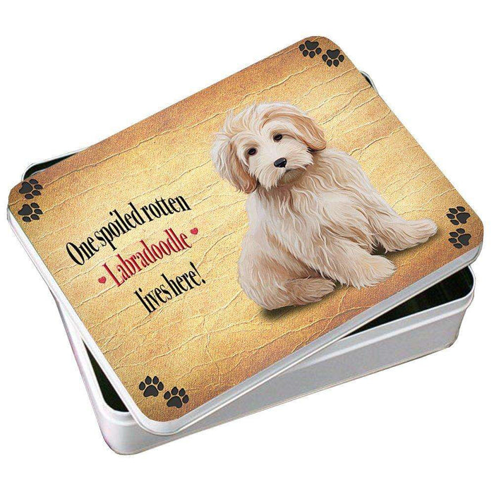 Labradoodle Spoiled Rotten Dog Photo Storage Tin