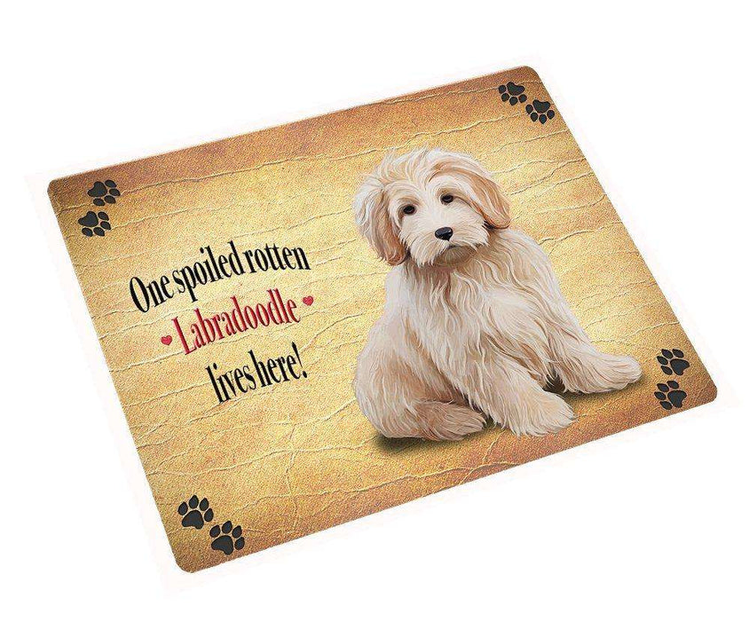 Labradoodle Spoiled Rotten Dog Tempered Cutting Board