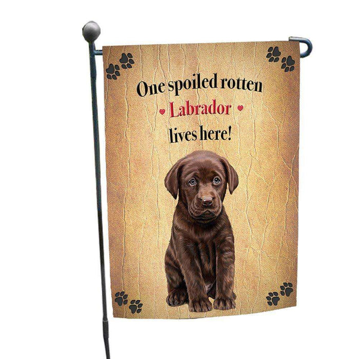 Labrador Brown Spoiled Rotten Dog Garden Flag