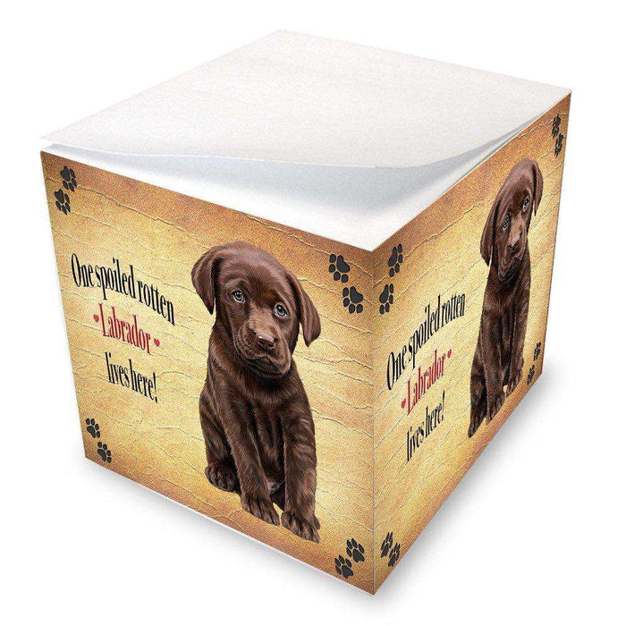 Labrador Brown Spoiled Rotten Dog Note Cube