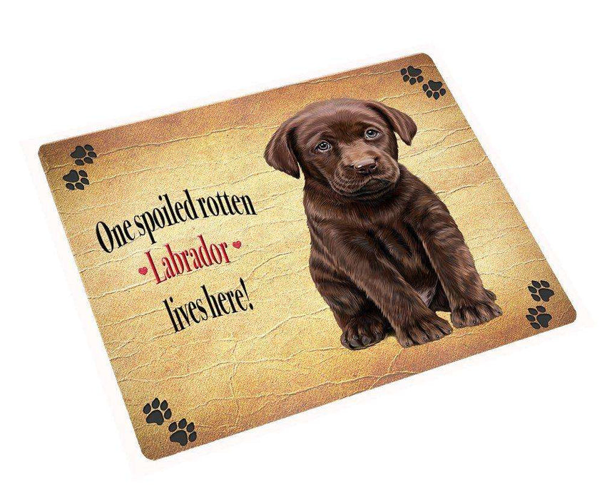Labrador Brown Spoiled Rotten Dog Tempered Cutting Board